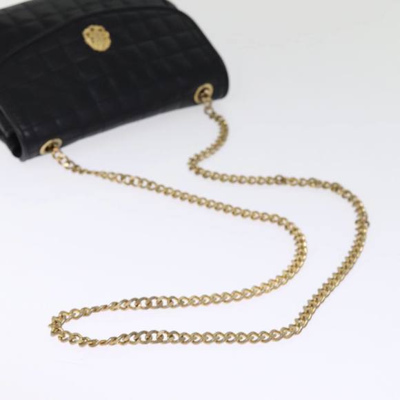 CELINE Chain Shoulder Bag Leather Black Auth 75054 - Picture 7 of 16